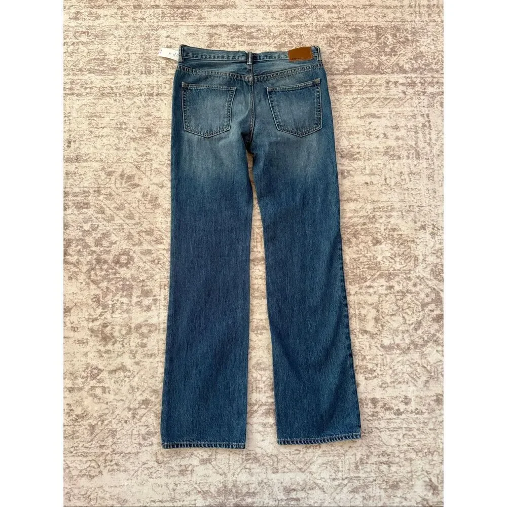 NWT Gap 1969 Kids Cotton Denim Slim Straight Leg Jeans Dark Wash Blue Size 16